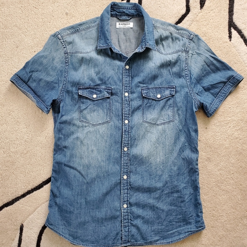 Express denim button down